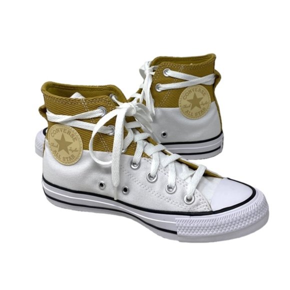 Converse Chuck Taylor High Top Sneakers Casual White Sesame Women Shoes A04511F - Picture 6 of 9